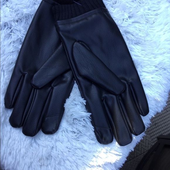 Men’s Van Heusen NWT black faux leather (#9 l/xl #10 m/L) - Picture 3 of 7